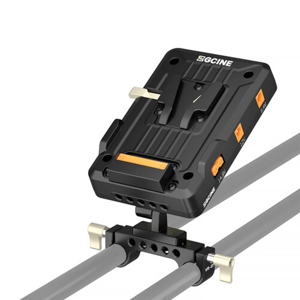ZGCINE VM-VP1 KIT 1 | KIT 3 Series V-Mount Battery Plate with Adjustable Arm and 15mm LWS Rod Bracket, 20V, USB-C PD, USB-A QC, DC, D-Tap, BP Output, 1/4"-20 Mount Threads, LED Battery Status Indicator for Photography & Videography Devices