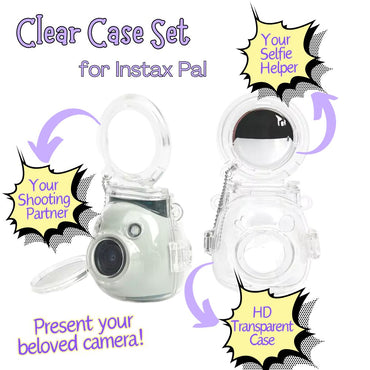 Pikxi Protective Clear Case for FUJIFILM Instax Pal Tiny Camera with Selfie Mirror