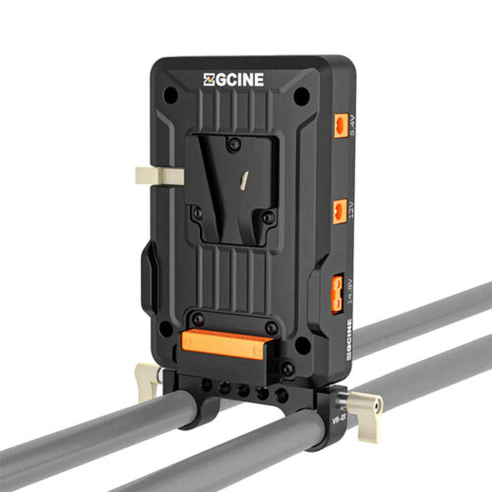 ZGCINE VM-VP1 KIT 1 | KIT 3 Series V-Mount Battery Plate with Adjustable Arm and 15mm LWS Rod Bracket, 20V, USB-C PD, USB-A QC, DC, D-Tap, BP Output, 1/4"-20 Mount Threads, LED Battery Status Indicator for Photography & Videography Devices