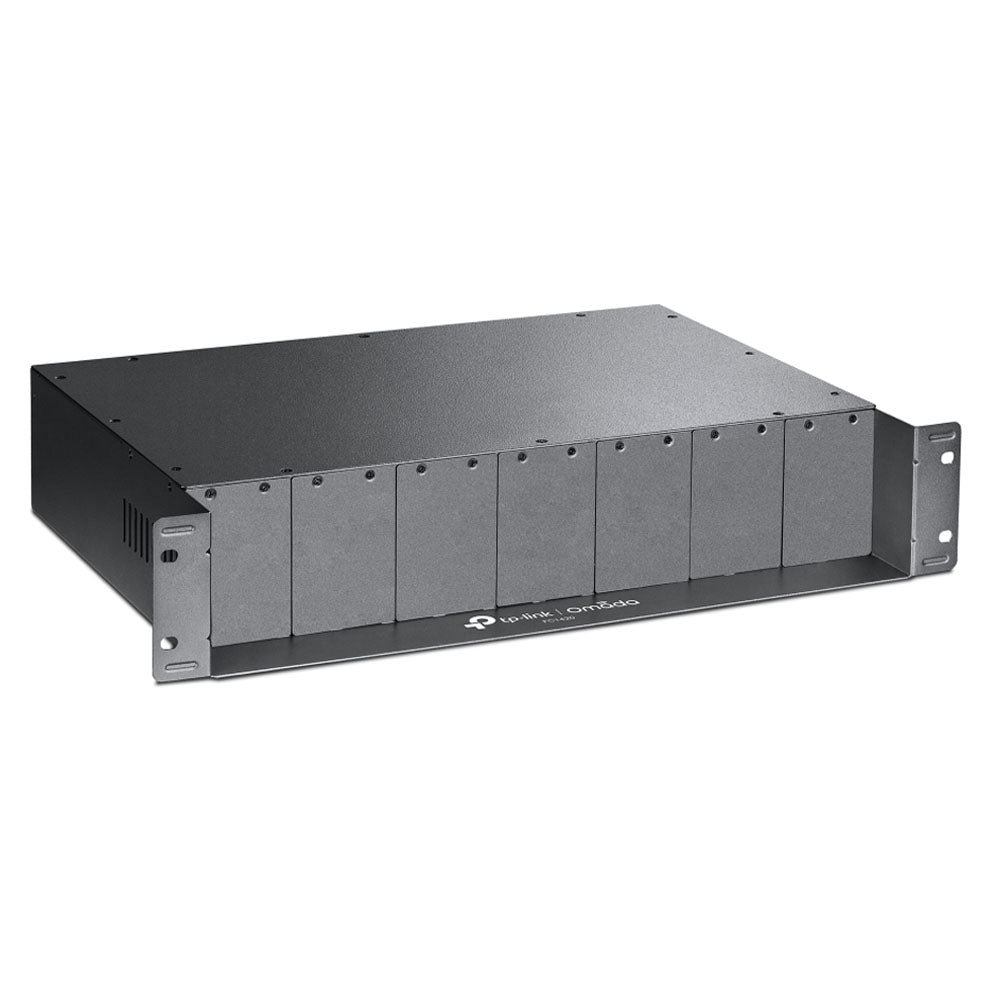 TP-Link TL-FC1420 14 Slot Bay Rackmount Chassis for Media Converters, Hot Swappable with AC Power Supply and Fan