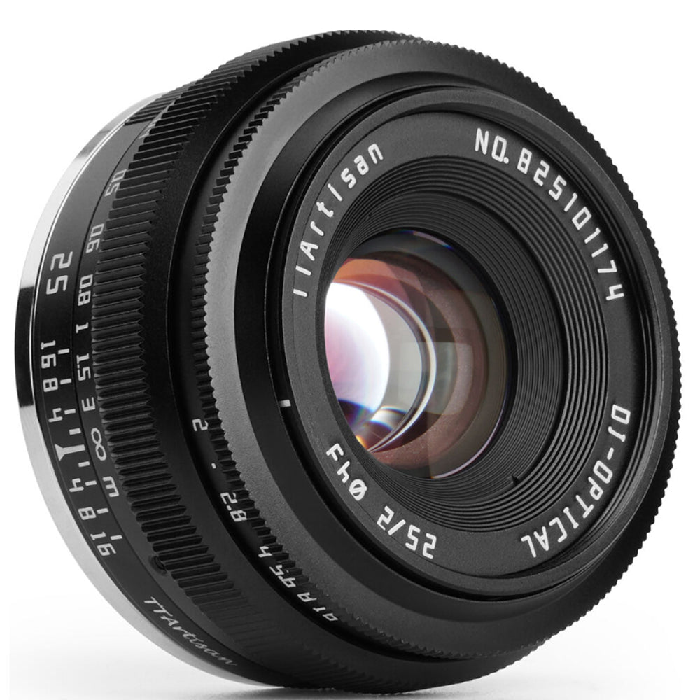 TTArtisan 25mm F/2.0 APS-C Format Sony E | Nikon Z | M43 Micro Four Thirds | FUJIFILM X Mount Portrait Pancake Prime Lens Large Aperture Full Metal Body, MF Manual Focus, 9.8" Focusing Distance for Smooth Bokeh and Low Light Photography