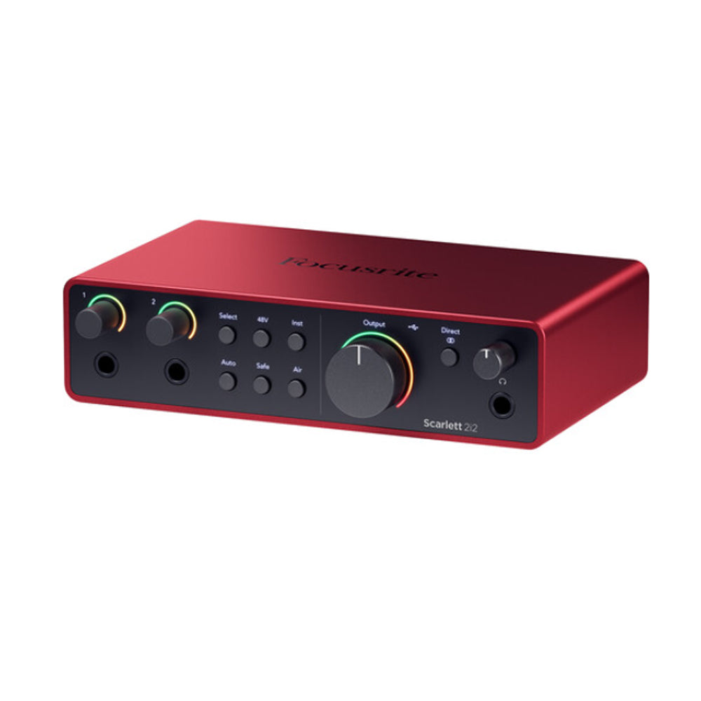 Focusrite Scarlett 2i2 4th Generation 2 In / 2 Out USB Type-C Audio Interface with XLR Mic Preamps, Headphone, 1/4" Line & Hi-Z Inputs with Auto Gain, Clip Safe, Air Mode Function, Virtual Loopback and Software Expansion Bundle