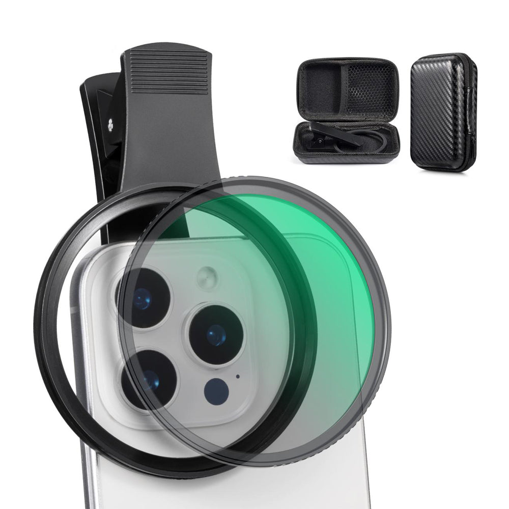 K&F Concept ND2 4 8 16 32 Neutral Density / CPL Circular Polarizer / Black Diffusion Mist Lens Filter + Smartphone Clamp Kit, 18 Anti-Reflector Layers, Compatible with 67mm Threads