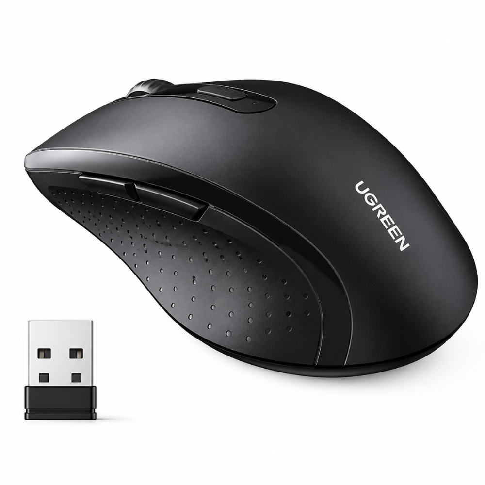 UGREEN 2.4GHz Wireless Mouse – Ergonomic Silent USB Mouse w/ 3 Adjustable DPI 800/1200/1600