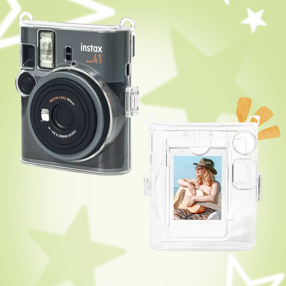 Pikxi PVC Transparent Crystal Clear Cover Case for Fujifilm Instax Mini 41 Instant Film Camera with Formfitting Design and Anti-Scratch Drop Resistant
