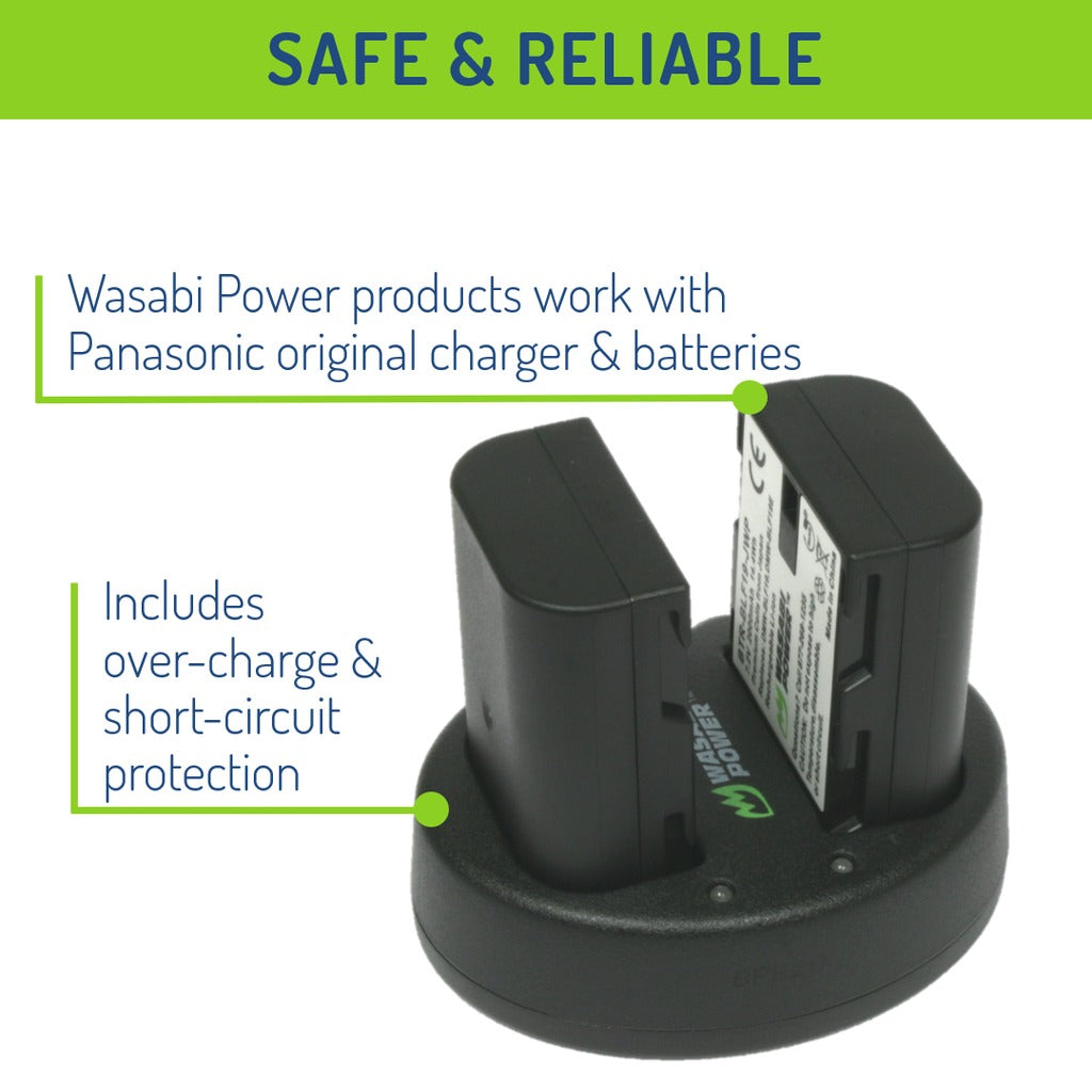 Wasabi Power Battery DMW-BLF19 BLF19 (2-Pack) and Dual Charger for Panasonic