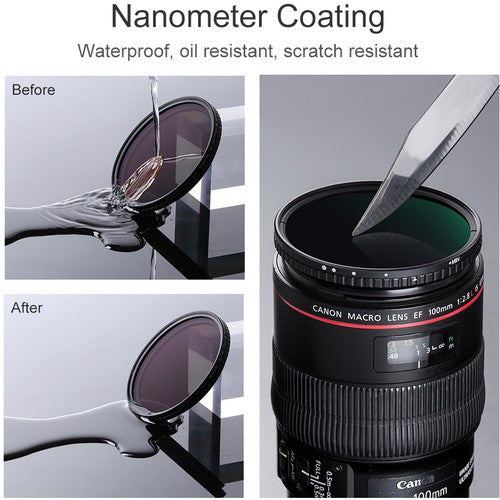K&F Concept Nano-X Variable Fader ND Lens Filter ND8 to ND128 No X-Effect W/O Black Cross for Camera DSLR Mirrorless 37mm 40.5mm 43mm 46mm 49mm 52mm 55mm 58mm 62mm 67mm 72mm 77mm 82mm