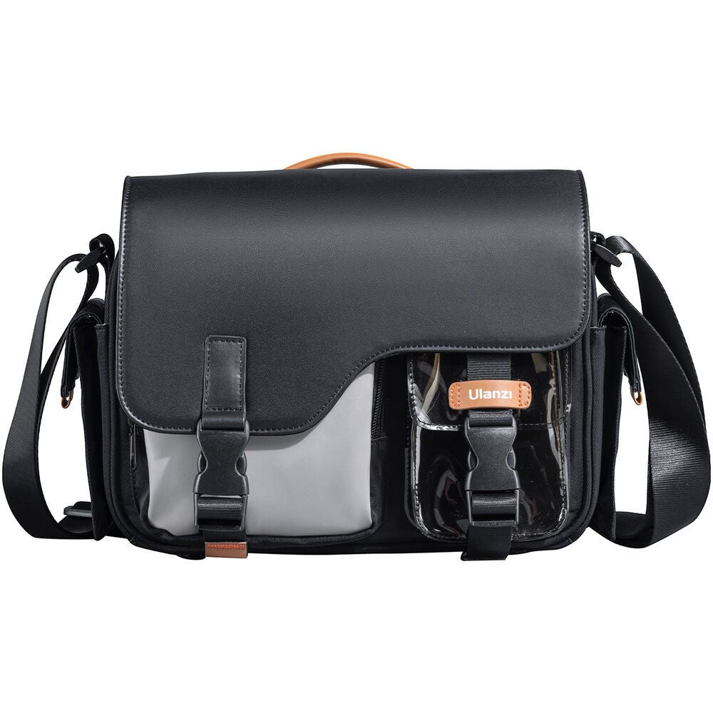 Ulanzi MS12 Messenger Sling Bag for DSLR Mirrorless Cameras, Drones and Accessories with Water Resistant Material, Multiple Pockets and Padded Dividers | Black, Beige