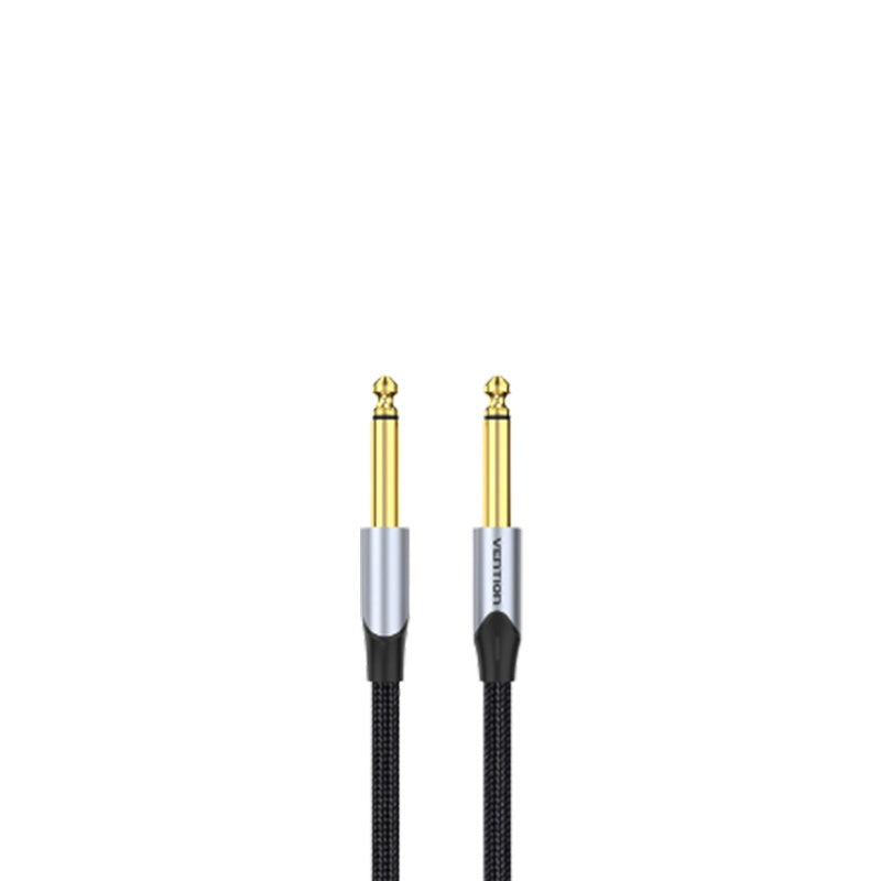 Vention 6.5mm Jack Male to 6.5mm Jack Male Cotton Braided Gold Plated 2-Meters (BAS) Audio Cable for Musical Instruments, Speakers, Amplifiers, Mixers