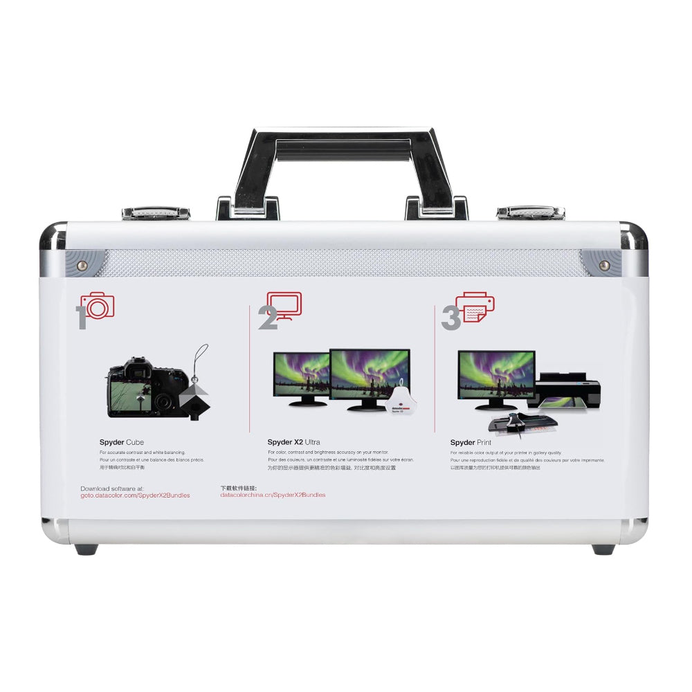 Datacolor Spyder X2 Print Studio All-In-One Photographic Workflow Solution Kit with SpyderPRINT Profile Customization Printing Tool, Spyder X2 Ultra Colorimeter for Display Monitor, and SpyderCUBE for Shadow & Highlight Correction