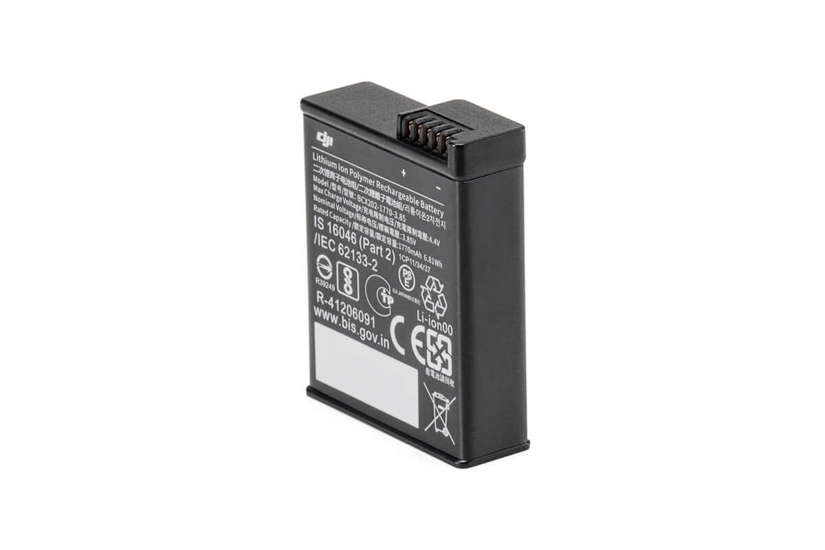 DJI Extreme Battery for Osmo Action 3  / 4 Camera Lithium Polymer with 1770mAh Battery Capacity, 4.4V Fast Charging Capability, and 160 Minutes of Battery Life