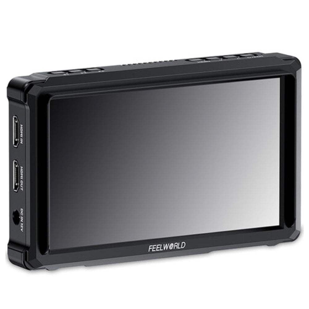 FEELWORLD FW568 PRO 6" IPS On Camera LCD Video Monitor with DCI 4K HDMI Input / Output, HDR, 1200 Nits High Brightness, Custom 3D LUTs and Image Controls, USB Type-C L Series / LP-E6 Plate Mount Input Power