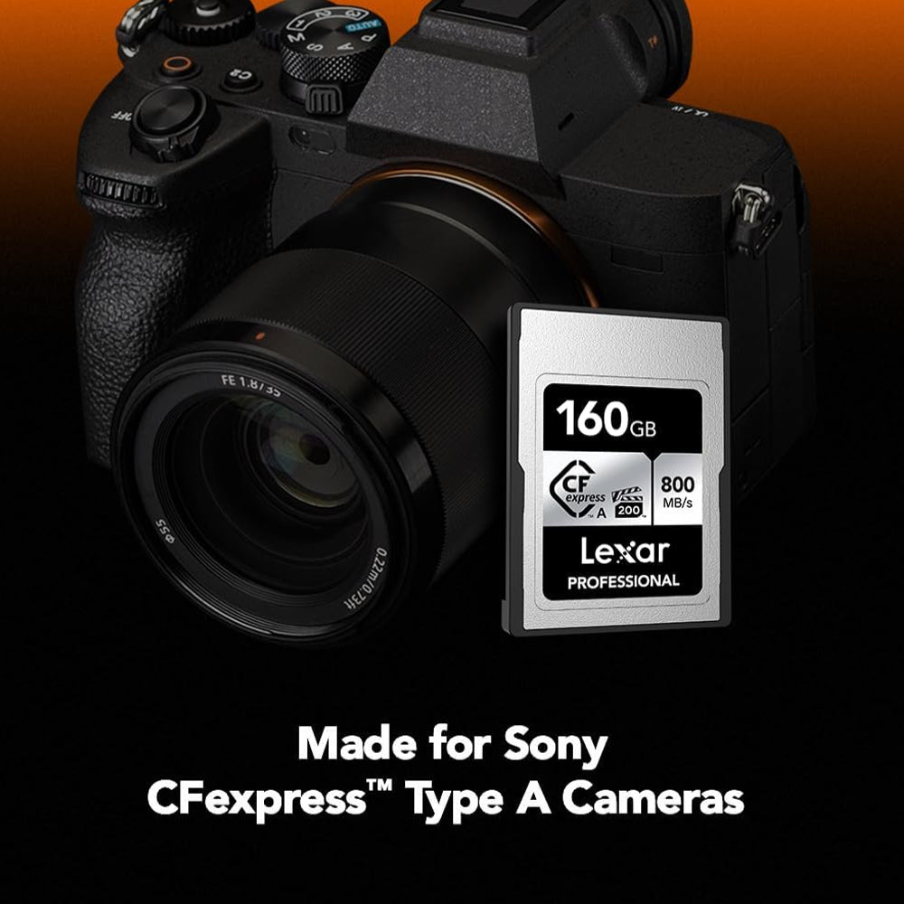 Lexar Professiol 320GB 160GB CFexpress Type A Silver CF Express Memory Card Compact Flash PCI-Express 3.0 with VPG 200MB/s, 8K RAW Photo Video, 800MB/s Read, 700MB/s Write Speeds