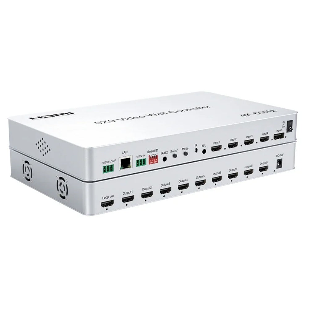 ArgoX 5x9 4K 60Hz HDMI / DP DisplayPort Display Wall Controller with Pass Through, 3D Video Support, Input Source Splicing, and Included Remote Control | HDVW03