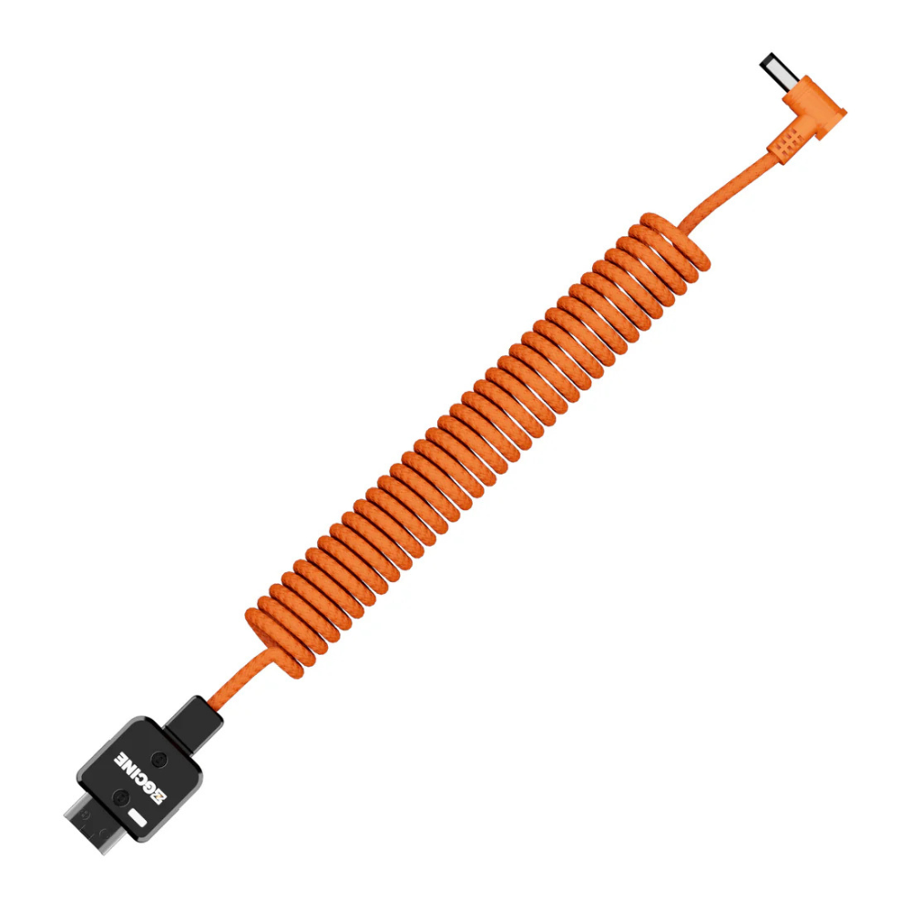 ZGCINE D-Tap to DC Right Angle Power Cable 12-17V IN/OUT for Camera, Monitor, Light and Accessories with Up to 60cm Max Length Straight / Coiled Nylon Braded Cord for Continuous Power Supply, Video Recording & Production | DT-DC L, DT-DC