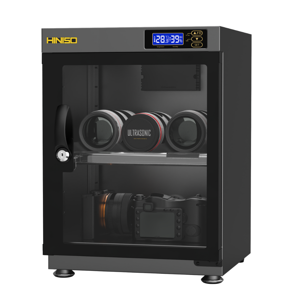 Hiniso 35L Electric Dry Cabinet Dehumidifier Digital Automatic Humidity Controller with Adjustable Shelves, LED LCD Display for Jewerly, Leather Bags, Electronics, DSLR and Mirrorless Camera, Lens, Photography Equipment Storage | AD-35S