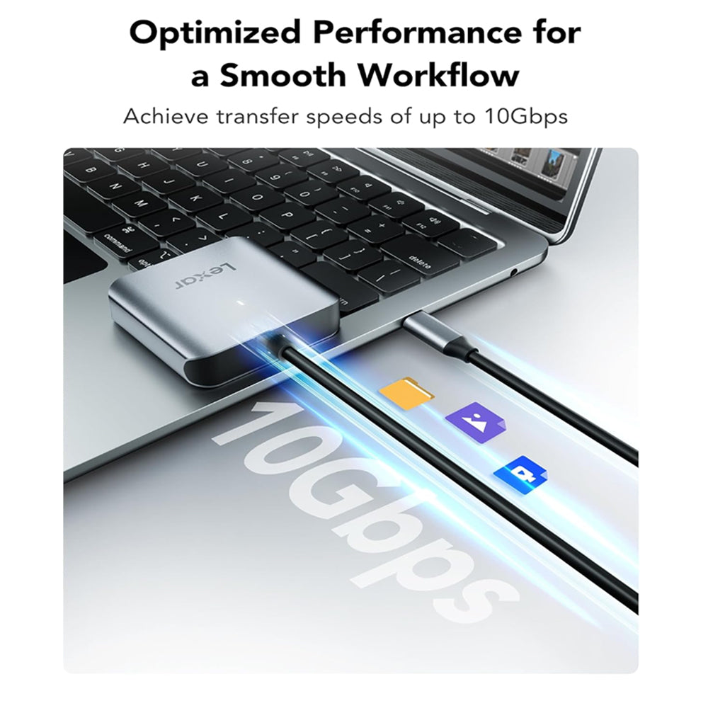 Lexar Professiol RW510 CFexpress Type B USB Type-C 3.2 Gen 2 CF Express Compact Flash Memory Card Reader with Max 10Gbps Transfer Speeds for Desktop Computer PC Mac