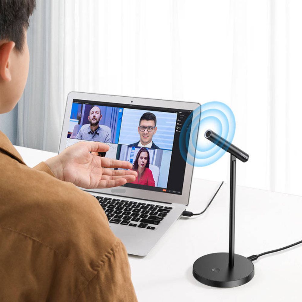 UGREEN CM379 Omnidirectional USB Desktop Microphone with 100-1500Hz Frequency Response, 16bit/48KHz Pick-up Speed Pattern for PC, Laptop, etc. - Supports Windows, macOS, Linux | 10934