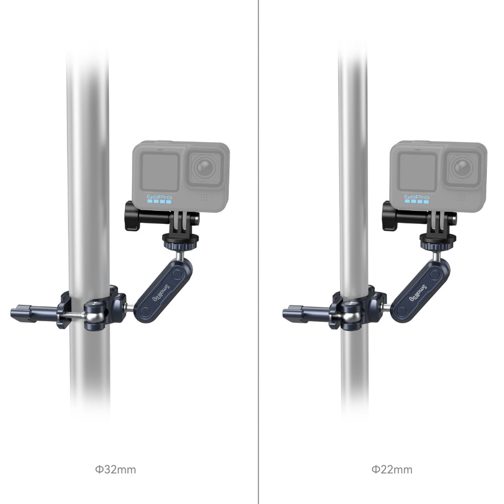 SmallRig Action Camera Handlebar Clamp with Dual Ball Head Arm for GoPro, DJI, Insta360 and Compatible with Motorcycles & Bicycles (Up to 100 km/h) | 4191