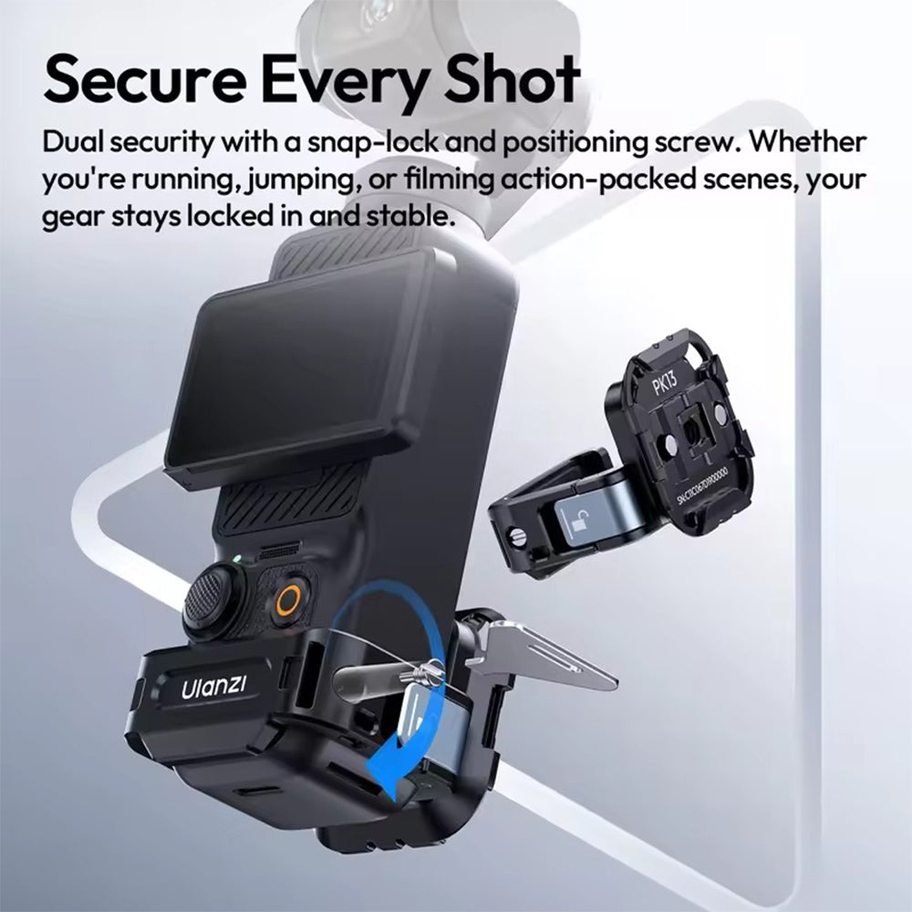 Ulanzi PK13 Uka Quick Release Expansion Adapter for DJI Osmo Pocket 3 Camera with Multiple Mount Options and Wrist Strap Lanyard - Ideal for Photography, Videography, Vlogging, Travel Accessory
