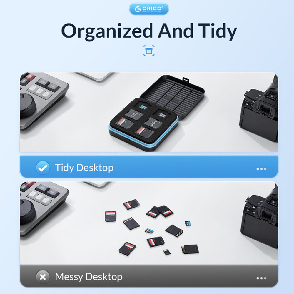 ORICO 26 TF + 8 SD Card Slots Data Storage Case Box with Dustproof, Anti Static, Shockproof Protection | MSCD-1
