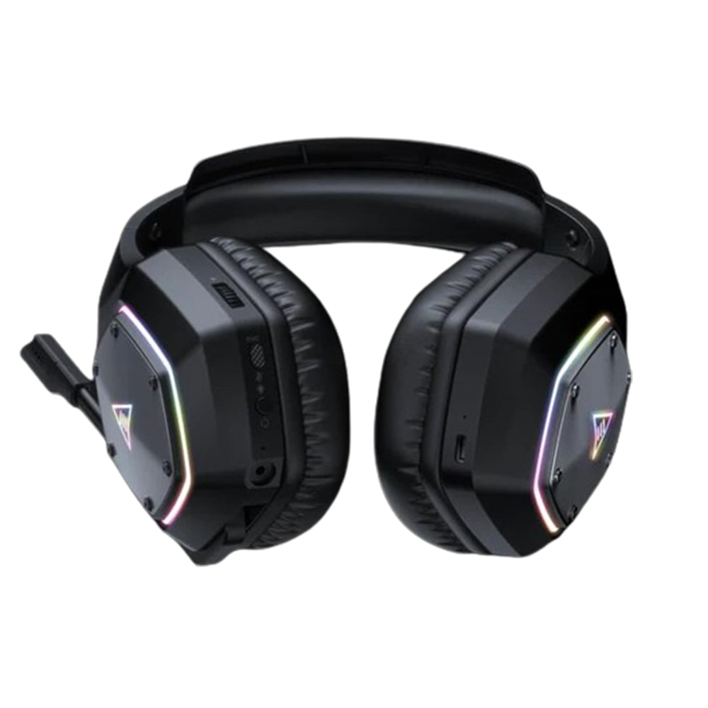 EKSA E1000 WT Wireless Gaming Headset RGB Backlight Over-Ear Headphones w/ ENC Noise Cancelling Microphone, Built-In Controls, USB-A Dongle, 3.5mm Audio Cable, USB-C Charging Cable, 7.1 Surround Sound for PC, Laptop Computer, PS5/PS4, Xbox