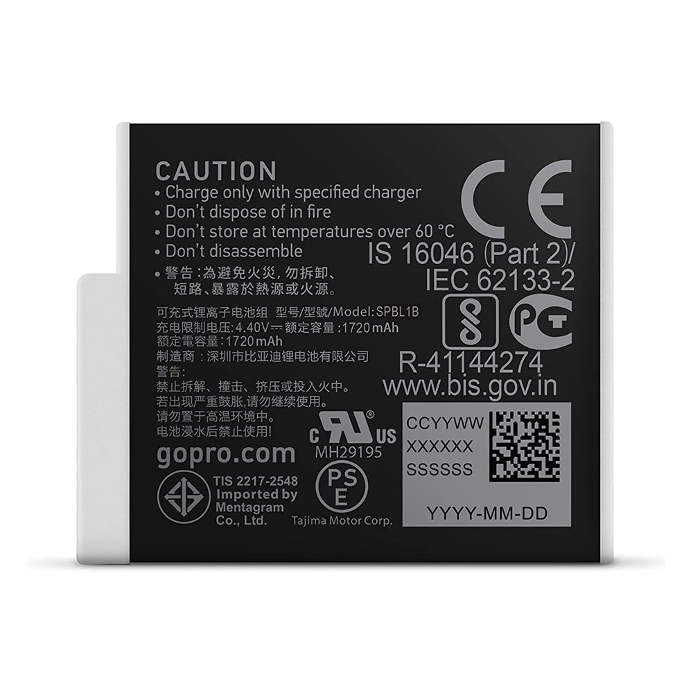 GoPro Enduro Battery for HERO 12 / 11 / 10 / 9 Action Cameras (1720mAh) with Faster Charging Rate, Extended Recording Time, and Cold-Weather Ready Performance | ADBAT-011