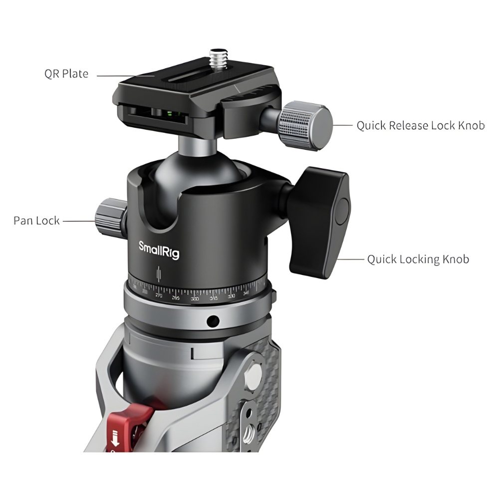 SmallRig Carbon Fiber Photo Video Monopod 69" / 63.5" Fluid / Ball Head