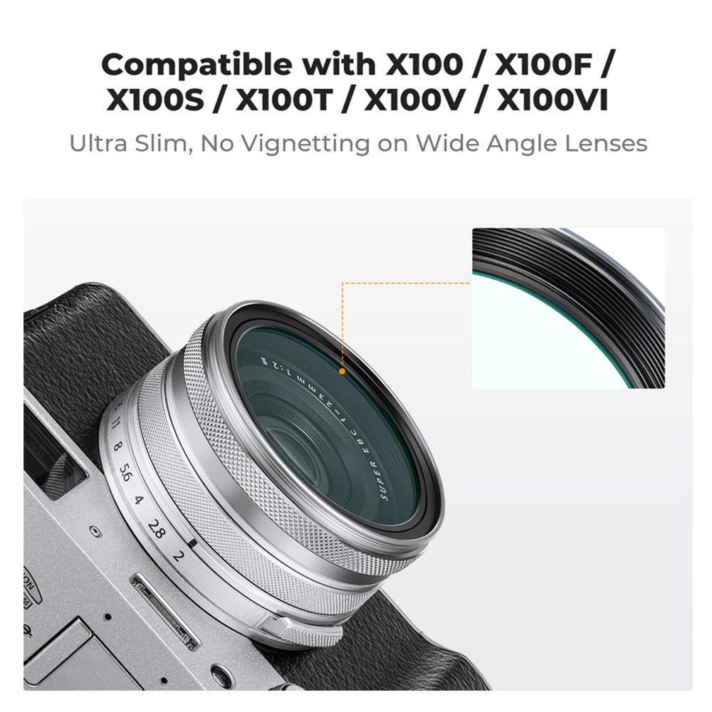 K&F Concept FUJIFILM X100 Series NO-X MCUV Ultraviolet Lens Filter for FUJI X100, X100F, X100S, X100T, X100V, X100VI Cameras - Multi-Coated Optical Glass, Magnetic Frame, High-Definition, Waterproof & Scratch-Resistant