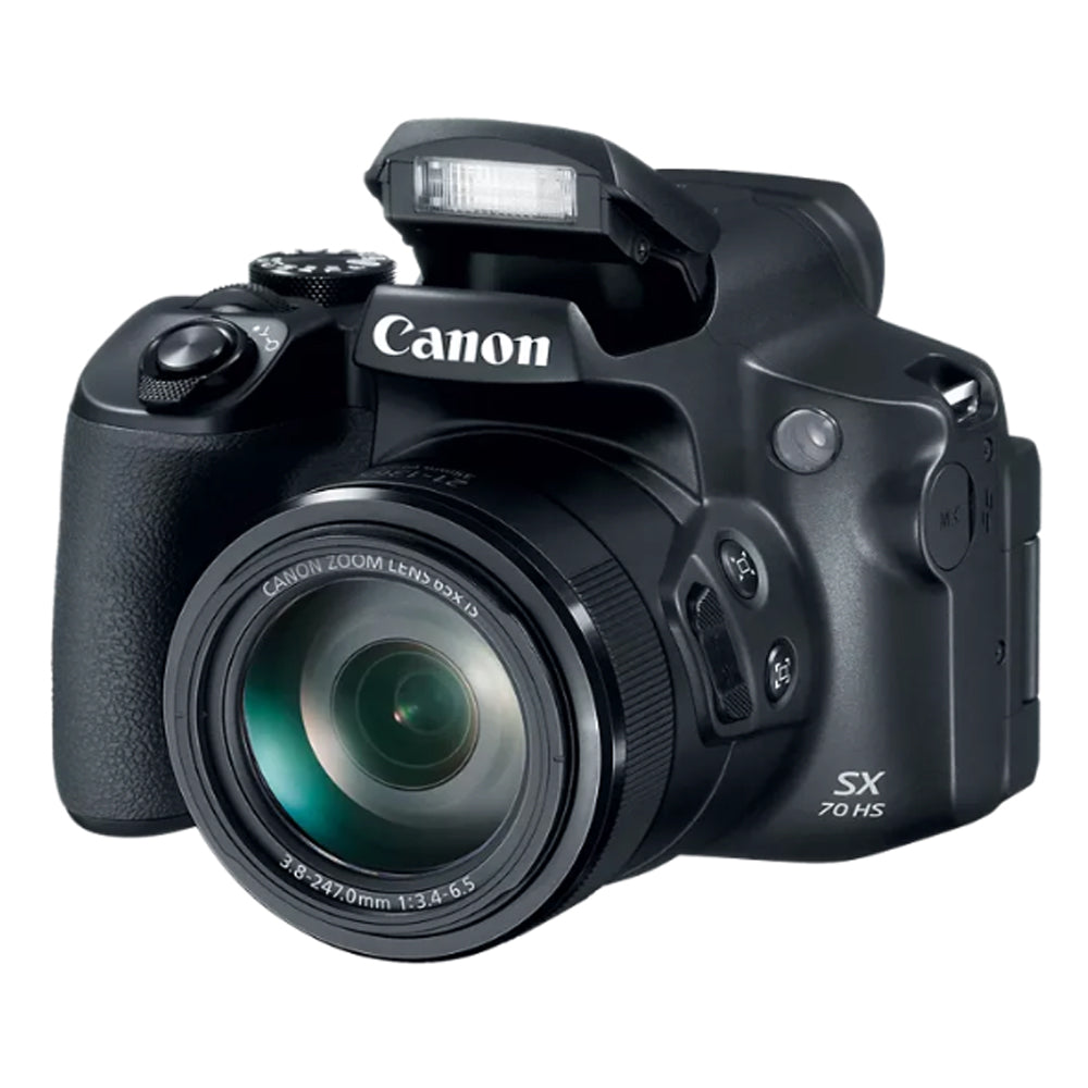 Canon PowerShot SX70 HS Digital Camera with 65x Zoom f/3.4-6.5 Integrated Lens, 20.3MP CMOS Sensor, 4K UHD Video, Optical Image Stabilization, Articulating LCD Display, and Built-In Wi-Fi and Bluetooth