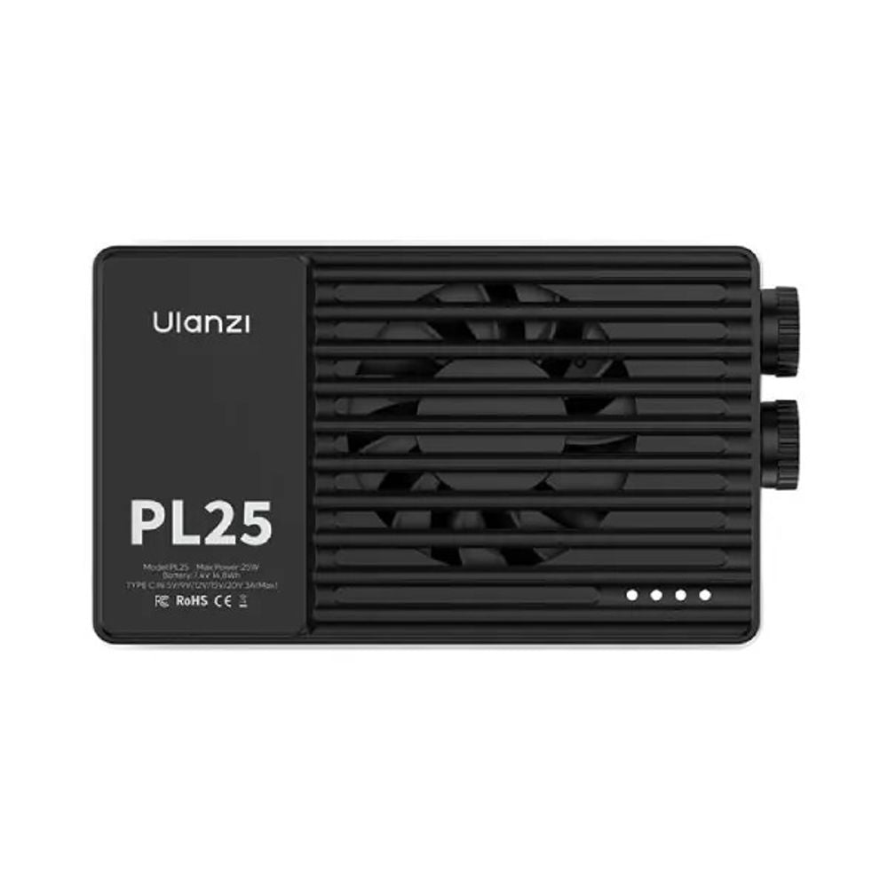 Ulanzi PL25 25W Portable LED Pocket Video Light 2700K-6500K Bi-Color with 4000mAh Built-in Battery, Rubber Diffuser, 1/4" Thread Screw and 4000 RPM Cooling System for Vlogging, Live Streaming, Portrait & Food Photography | L156