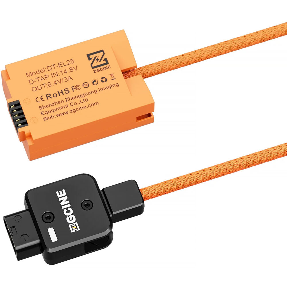 ZGCINE D-Tap EL25 Dummy Battery Replacement for Nikon Z30, Z50, Zfc EN-EL25 Camera Batteries | Continuous Power Supply for Video Recording, Live Streaming & Production | DT-EL25