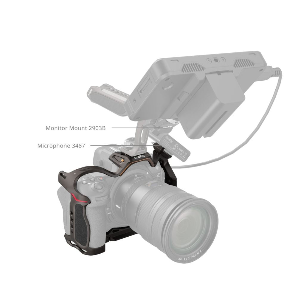 SmallRig Night Eagle Full Camera Cage Kit for Nikon Z6 III with Top Handle, Arca-Type Quick Release Base Plate, TO Rail, Cold Shoe Mount, 1/4"-20, 3/8"-16, M3 & M2.5 Threaded Holes for Attachments and Accessories | 4521 4522
