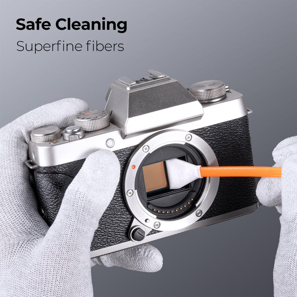 K&F Concept 16mm APS-C / 24mm Full Frame Sensor DSLR Camera Cleaning Swab Kit with Swab + Solution for Lens