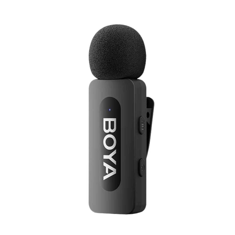 Boya BY-V10 / BY-V20 Ultracompact 2.4GHz Wireless Lavalier Microphone System for USB-C Port Devices with 360 Degree Omnidirectional Sound, Noise Cancellation, Auto Pairing, 100m Wireless Range, 9-Hour TX Runtime, Type C Charging Port