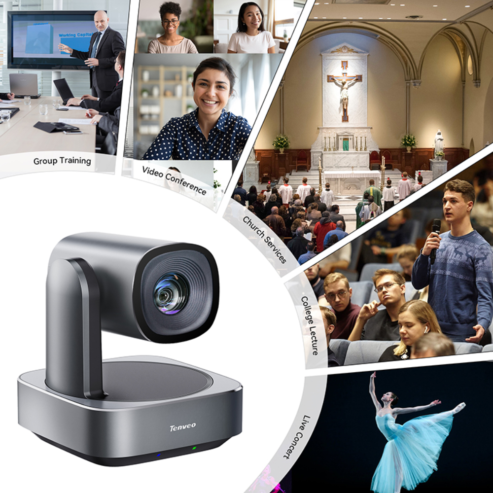 Tenveo VL 11x / 20x Optical Zoom PTZ Conference Camera 1080p 60FPS FHD with Quick Auto Focus, 1/2.8'' SONY CMOS Sensor, IR Remote Control and Multiple Interfaces (USB3.0, HDMI, RS485 & RS232) for Video Meetings & Conferencing