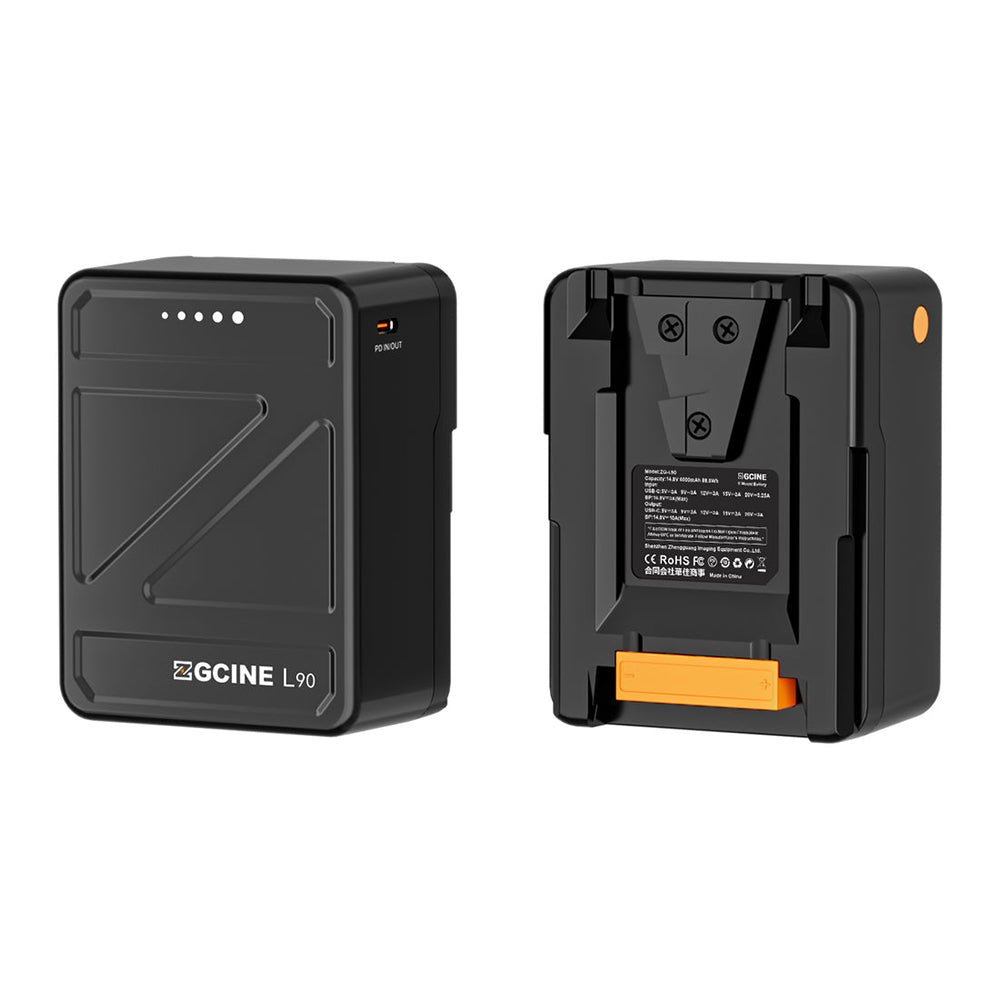 ZGCINE Creators Set with VP3 QR Quick Release V-Mount Plate and L90 V-Mount Battery with 3 D-Tap, 2 USB-C PD In/Out, BP Output, 15mm Rod Clamp, LED Battery Indicator and Portable Power Hub for Cameras, Monitors, LED Lights & Filmmakers