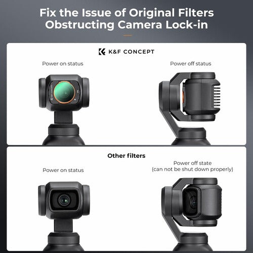 K&F Concept Nano-X Series Set DJI Osmo Pocket 3 HD Optical Glass Neutral Density & ND Polarizing Lens Filters with Magnetic Frame and Multi-Layer Nano Coating - Hybrid ND8/PL+ND16/PL+ND32/PL+ND64/PL or ND4+ND8+ND16+ND32