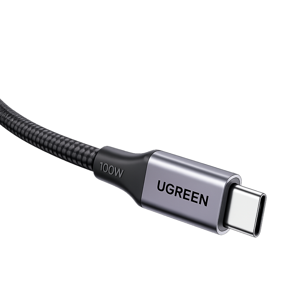 UGREEN 1 Meter Magnetic USB-C Male to USB-C Male Charging Cable with 100W PD Fast Charging, Magnetic Self-Coiling Design, E-Marker Smart Chip, 480Mbps Data Transfer, Braided Nylon Cable for Laptops, Tablets & Smartphones | L520 (55517) | JG Superstore