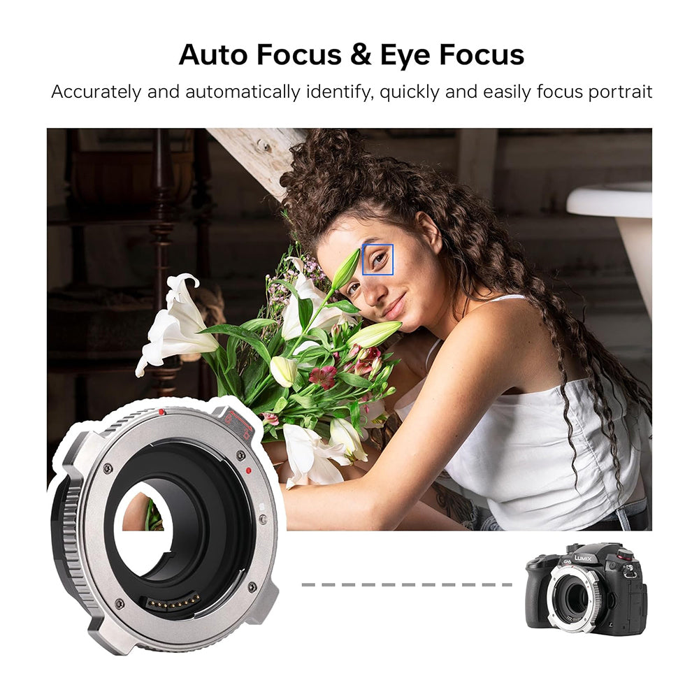 Viltrox EF-M1 Pro Lens Mount Adapter for Canon EOS EF / EF-S Series Lenses to Panasonic Olympus M43 MFT Digital Cameras with Rotary Lock, USB Type-C Port, EXIF Sigl Transmission and IS Anti Shake Function