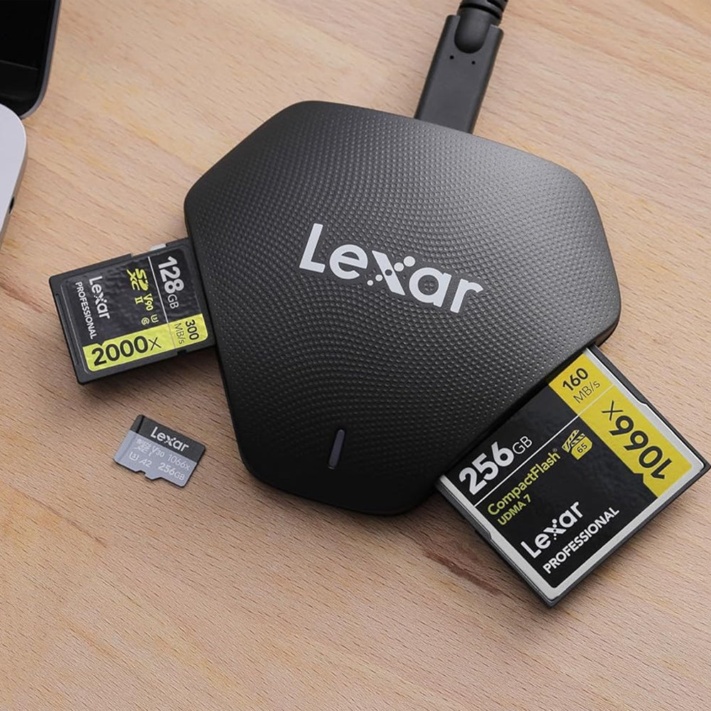Lexar Professiol RW500 3 in 1 Multi Card SD MicroSD CF CompactFlash USB 3.1 Memory Card Reader with Max 312MB/s Transfer Speeds for Desktop Computer PC