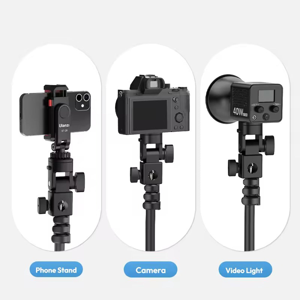 Ulanzi LA04 Light Stand Adapter with 1/4" Quick-Release Cold Shoe Mount, 180° Tilt Angle, Up to 3kg Load Capacity for Video Fill Lights, Speedlite, Cameras and Phone Holder | L121