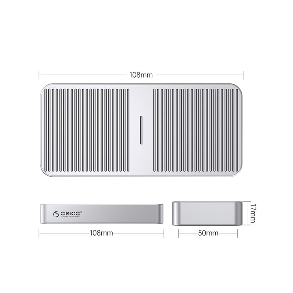 ORICO M.2 NVME SSD Solid State Drive Enclosure with USB4 Type-C Interface, 40Gbps Transfer Rate, 4TB Max Capacity with UASP TRIM Function for Smartphone PC Desktop Laptop | M224C3-U4 | Gray, Rose Gold, Silver