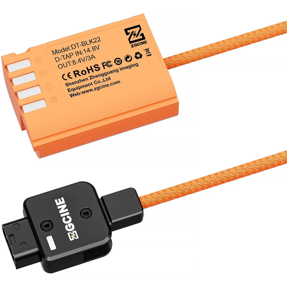 ZGCINE D-Tap BLK22 Dummy Battery Replacement for Panasonic Lumix S5II, GH5, G9, S9, GH7 & GH5S DMW-BLK22 Camera Batteries | Continuous Power Supply for Video Recording, Live Streaming & Production | DT-BLK22