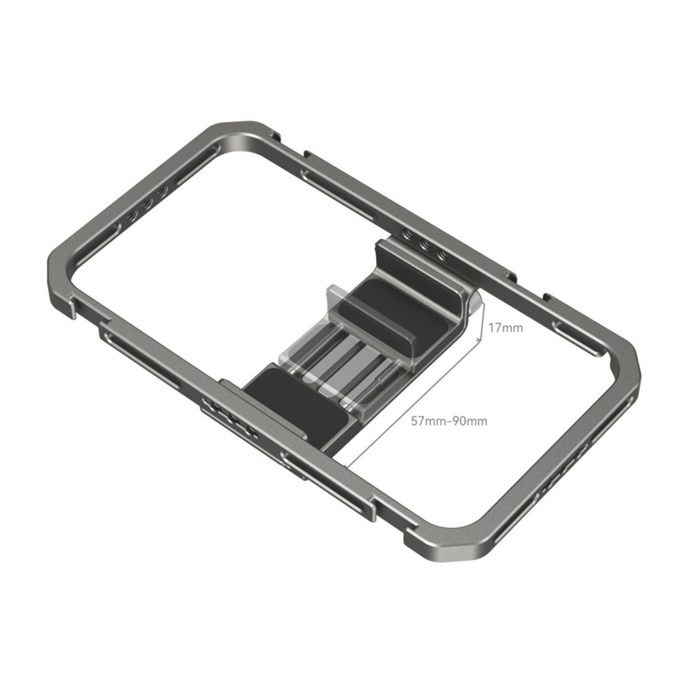 SmallRig Universal Mobile Phone Cage for iPhone & Other Smartphones (57-90mm Wide) with 1/4"-20 Threaded Holes & Cold Shoe Mounts for Handle Grips, Tripods, Microphones, Fill Lights, Accessory Attachments & Vlogging Equipment | 2791B