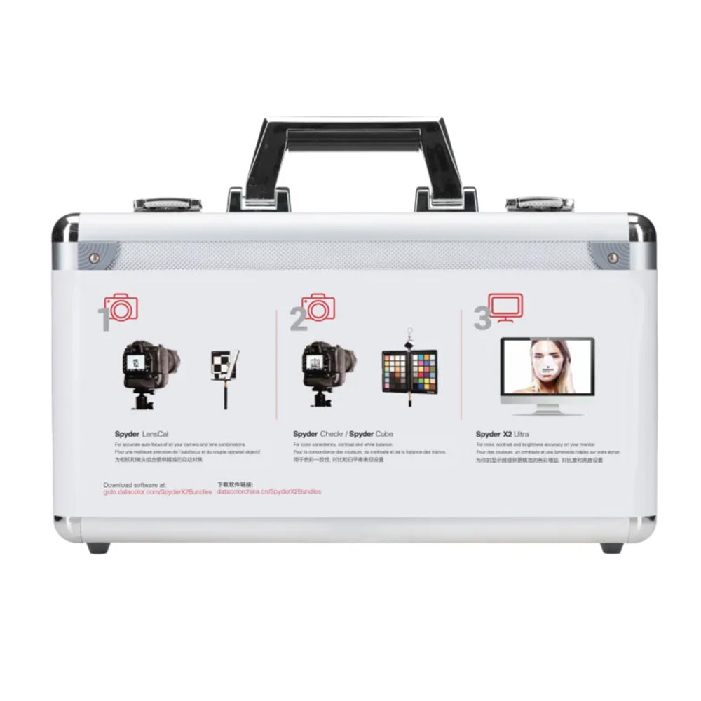 Datacolor Spyder X2 Photo Studio Color Magement Kit with SpyderLENSCAL Auto-Focus Calibration Tool for DSLR Camera, Spyder X2 Ultra Colorimeter for Display Monitor, SpyderCUBE for Shadow & Highlight Correction, SpyderCHECKR Color Targets