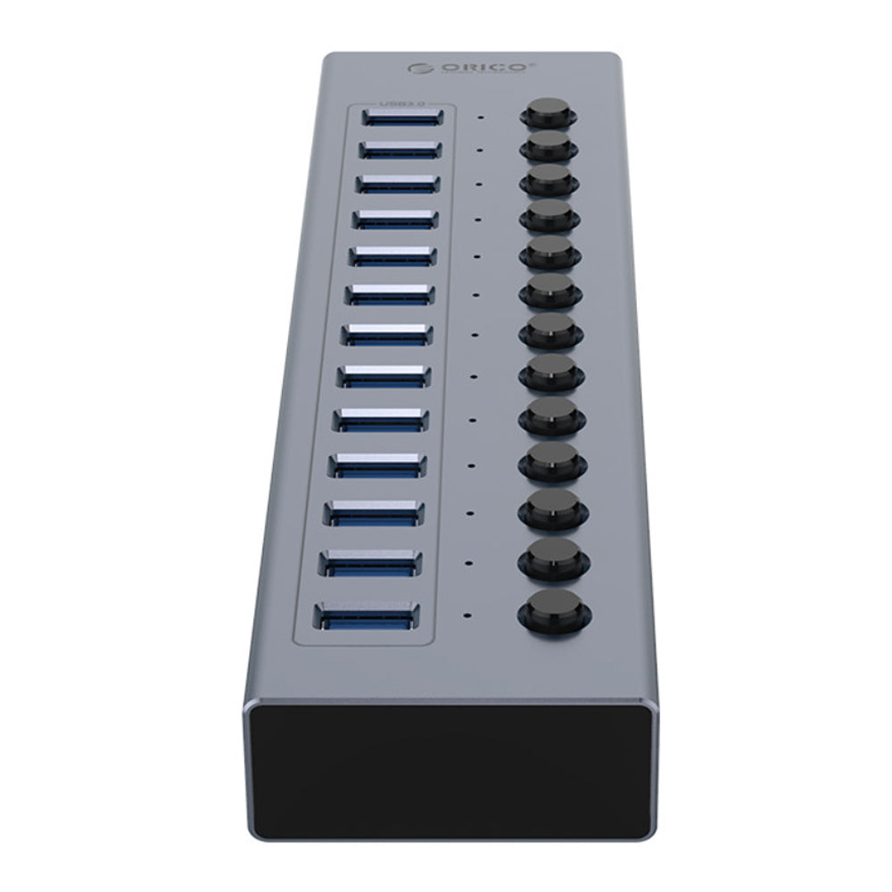 ORICO USB 3.0 5Gbps 13-Port Hub with Individual Switches & 60W Power Supply for PCs, Computer Desktops & Laptops (Windows, macOS, Linux) | USB Hub Extension Docking Station | ORICO-BT2U3