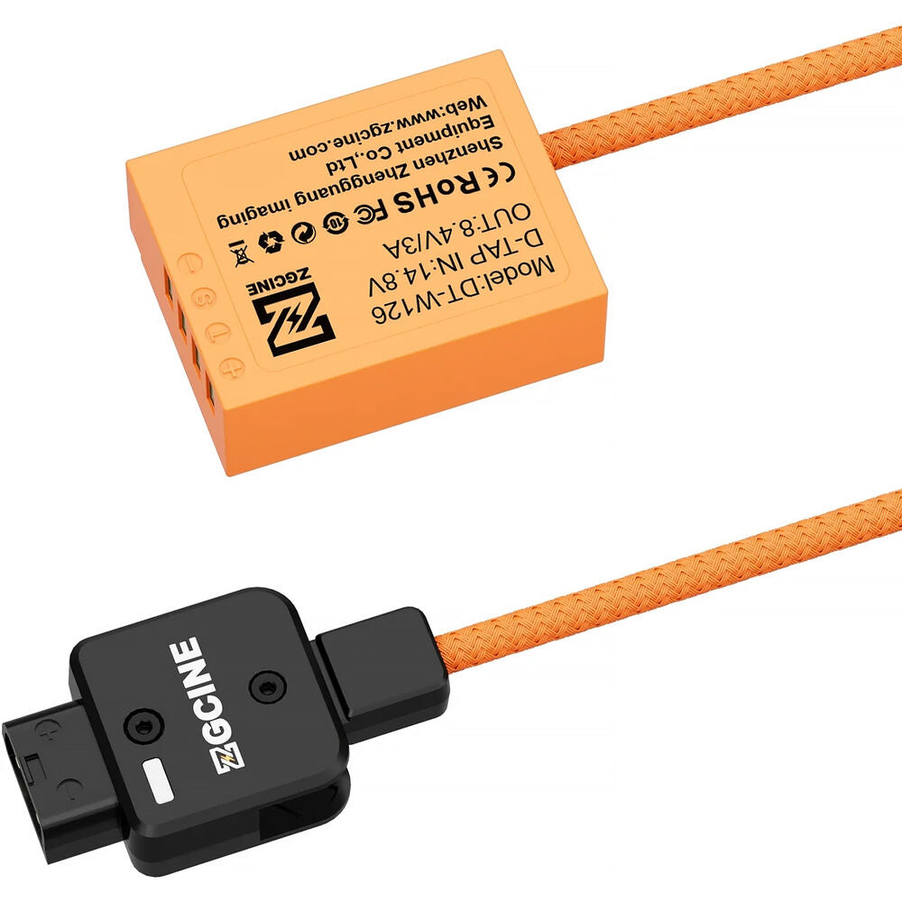 ZGCINE D-Tap W126 Dummy Battery Replacement for FUJIFILM X-H1, X-Pro3, X-T200, X-E4, X-A10, X-M1, X100VI NP-W126 Camera Batteries | Continuous Power Supply for Video Recording, Live Streaming & Production | DT-W126