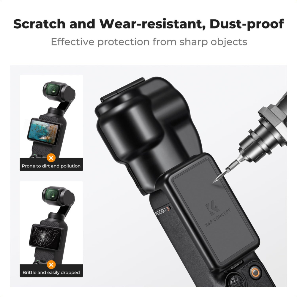 K&F Concept DJI Osmo Pocket 3 Camera Gimbal Cover and Lens Cap with Screen Protector, Lightweight, Compact Design, Dust-Proof and Scratch Resistant for Photography, Videography, Content Creation, Vlogging & Travel Accessory