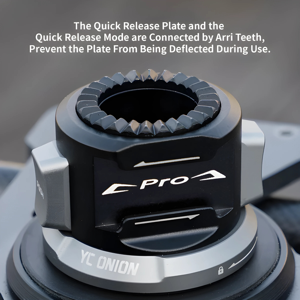 YC ONION MPQ55 Aluminum Quick Release Knob for Pineta Pro Monopod QR Plate with 1/4" ARRI Locating Hole, QR Dual Release Button, Cold Shoe Mount, Safety Lock & 1/4 - 3/8" Screw, Tripod Heads, Clamps & Mounting Systems